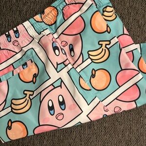 Kirby Themed Shorts with Fruit Pattern